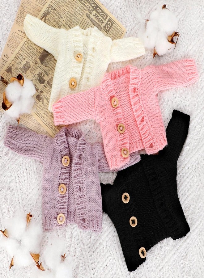 Bencailor 4 Pcs Winter Doll Sweater Clothes 11.5 Inch Doll Sweater Clothes Winter Outfits Knitted Clothing Accessories Outfit Fit for Dolls Decor(Bright Color) - Image 5